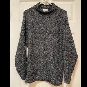 Max Studio Sweater Womens Sz S Dolman Long Sleeves Mock Neck Tweed Soft EUC